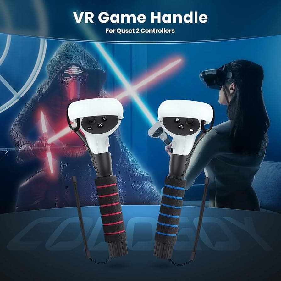 Acessório Sabre de Luz para Beat Saber – Compatível com Meta Quest 2 (Par)
