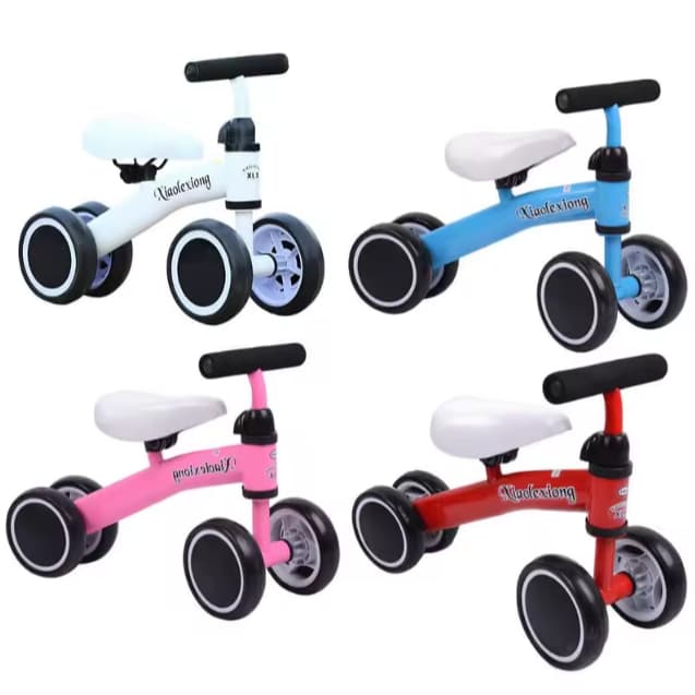 Brinquedo Bicicleta Carro de Equilíbrio Infantil de Quatro Rodas sem Pedais Para Crianças Coloridas