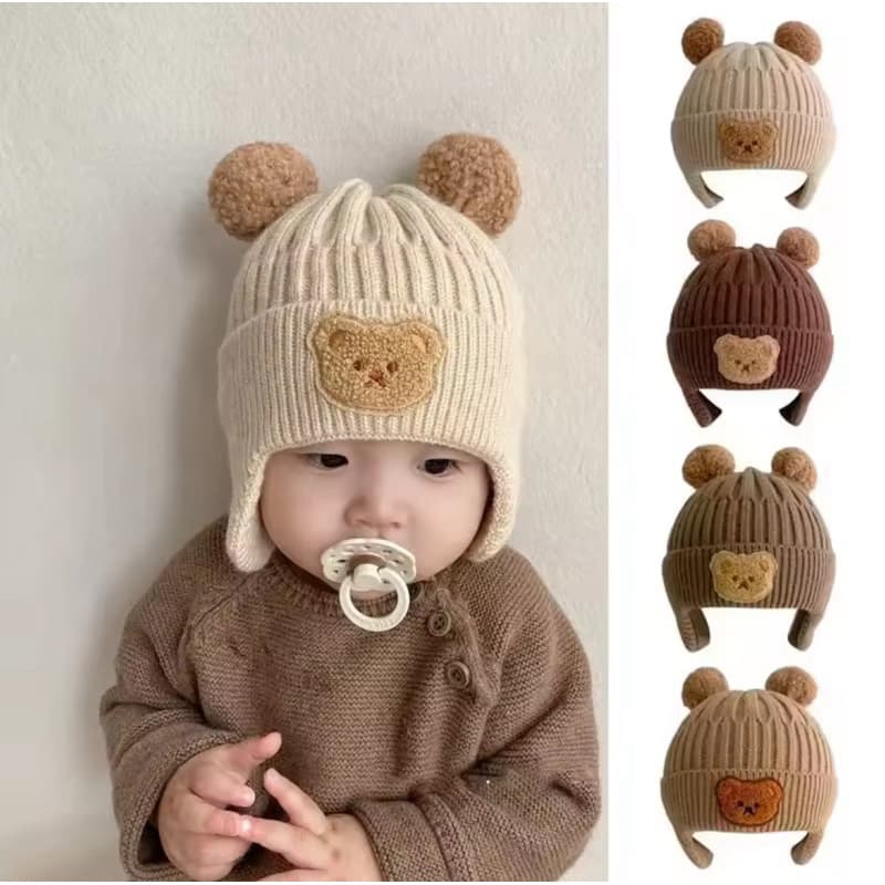 Touca infantil inverno quentinha toca para criança frio bebê lã tricô gorro menina menino boina proteção cabeça chapéu