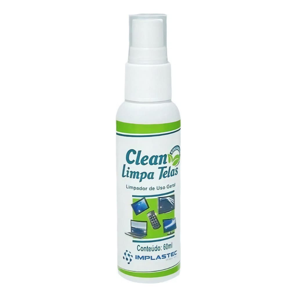 Kit Limpa Telas Implastec Clean 60ml com Flanela Para Eletrônicos e Telas Delicadas