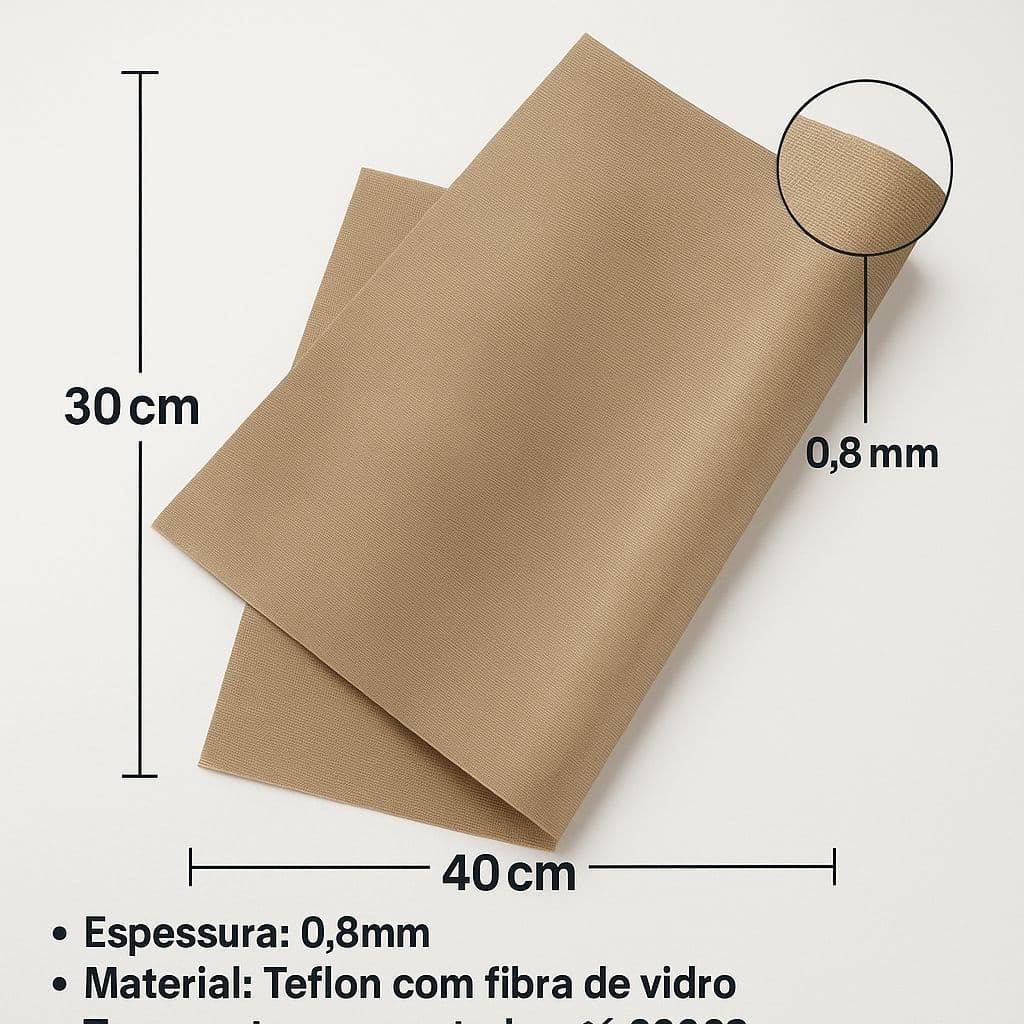 Manta Folha Teflon 30x40 Sem Adesivo Sublimação Prensa Térmica