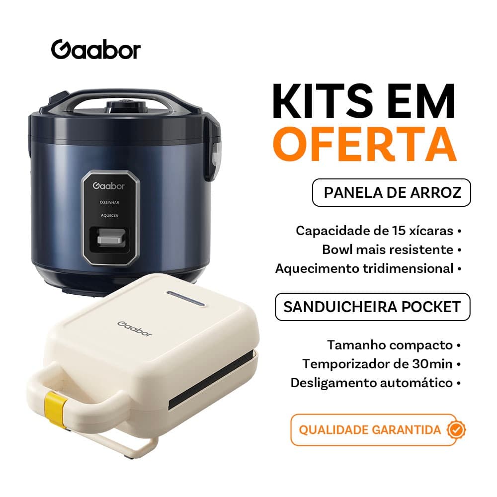 [Venda em combo]Gaabor Panela de Arroz Azul RC50M + Sanduicheira Elétrica SM60M Temperatura constante de dupla face