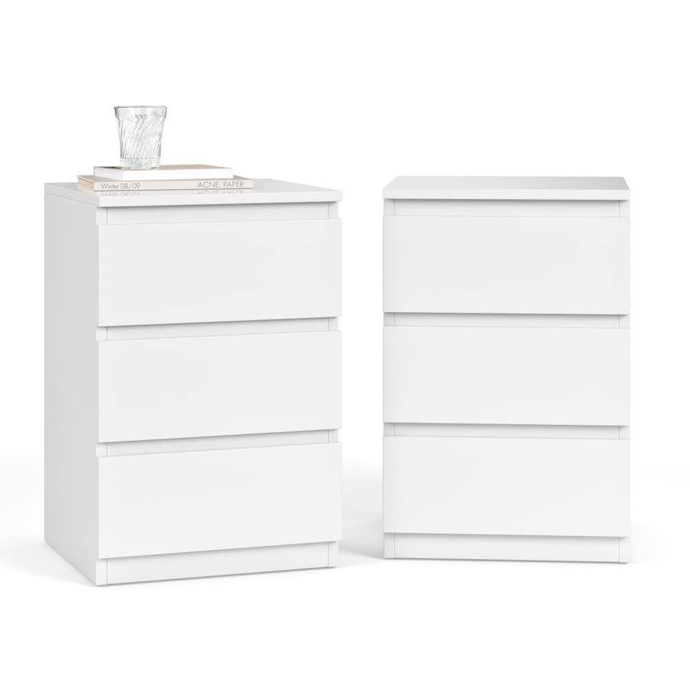 Kit 2 peças Gaveteiro 3 Gavetas Mesa De Cabeceira e Multiuso Classic