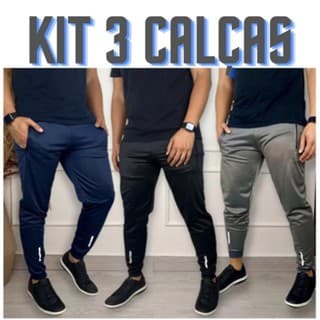 CALÇA JOGGER ACADEMIA KIT-03 PEÇAS EM PROMOÇÃO!