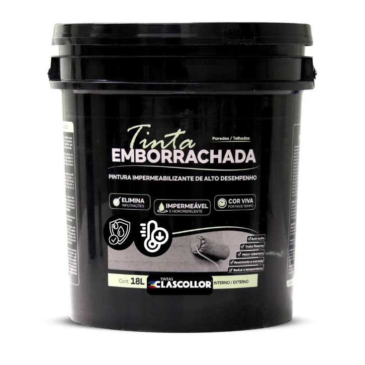 Tinta Emborrachada Borracha Líquida Lavável 18KG Clascollor Proteção Premium