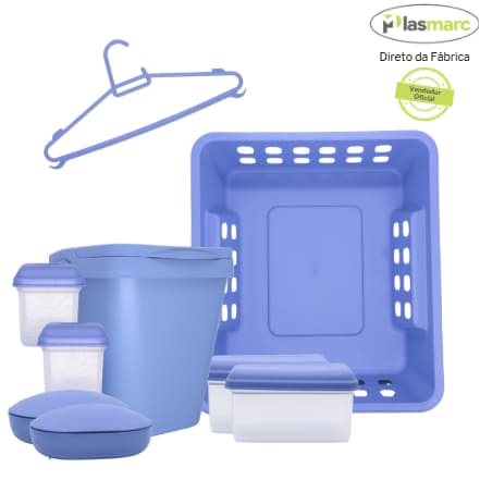 Conjunto Saboneteira e Cabides Baby Com Cestinho Para Fraldas, Lixeirinha, Potinhos Para Pomadas