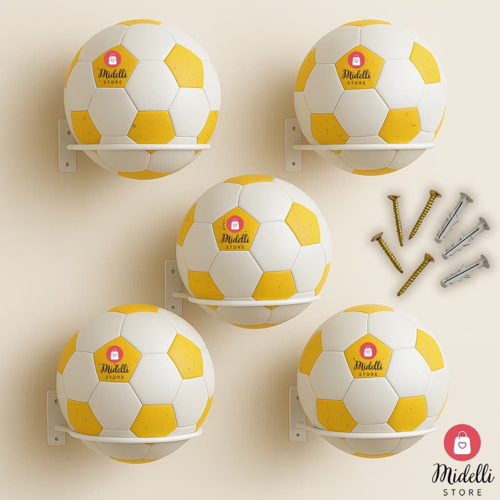 Kit05 Suporte Bola Futebol Basquete Vôlei + Parafusos e Buchas Aço Reforçado