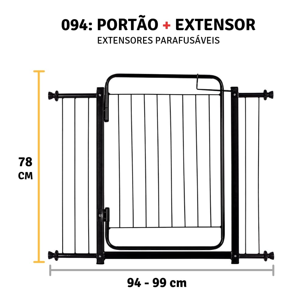 Grade Portão Proteção Pet Cachorro 94 A 99 Cm Criança Cães