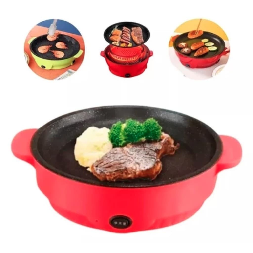 Frigideira Eletrica Grill Multifuncional Chapa Assadeira Antiaderente 600W 110v ou 220v