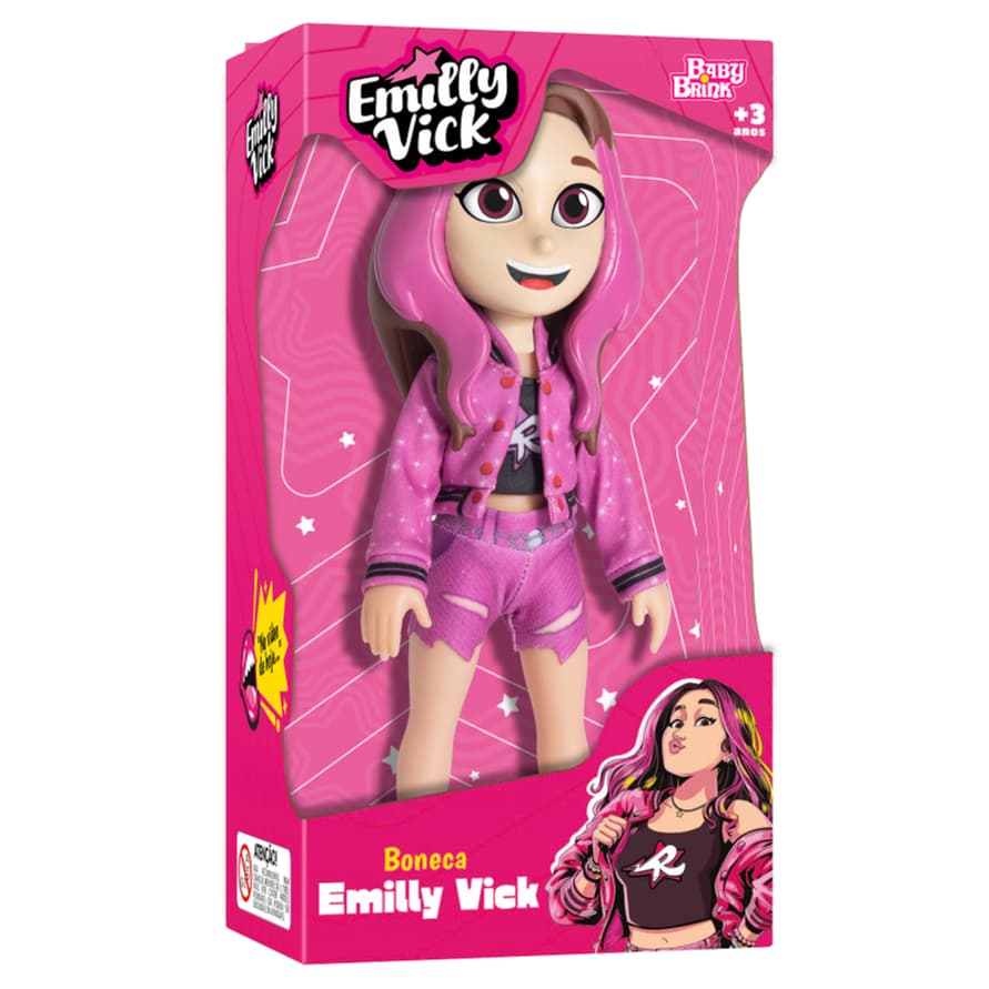 Boneca Emily Vick Baby Brink Articulada 27cm Linha Dos Rosa Brinquedo Original Meninas