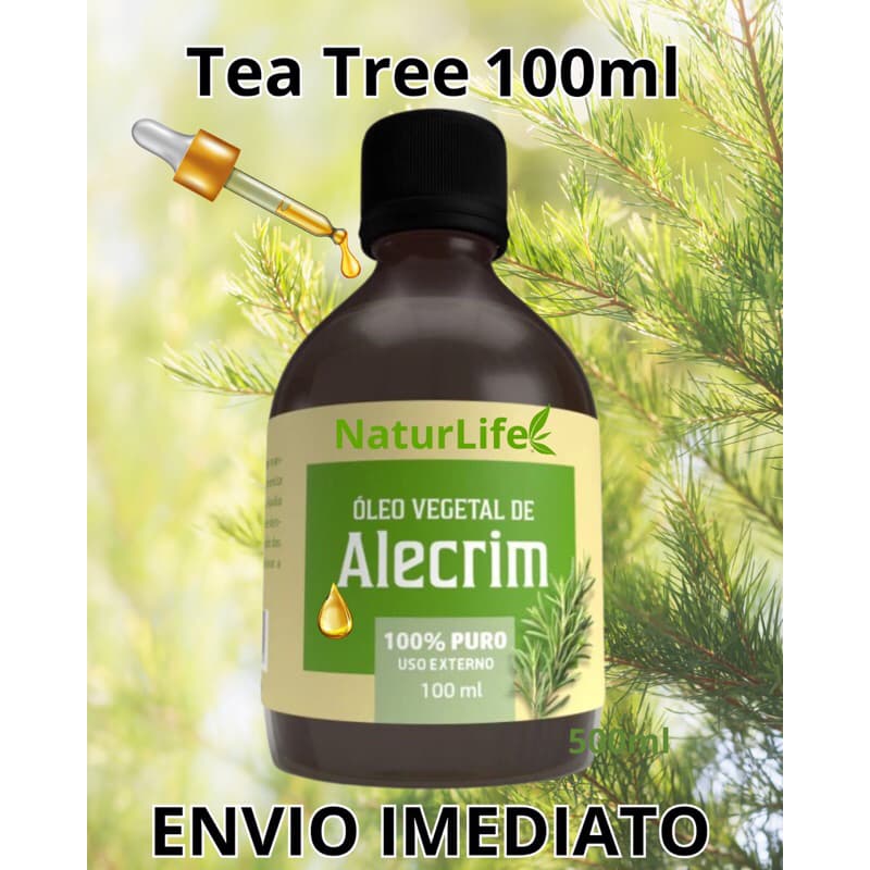 Óleo Vegetal de Alecrim 100ml Puro Tea Tree - Cicatrizante, Massagem, Aromatizador, Hidratante Pele