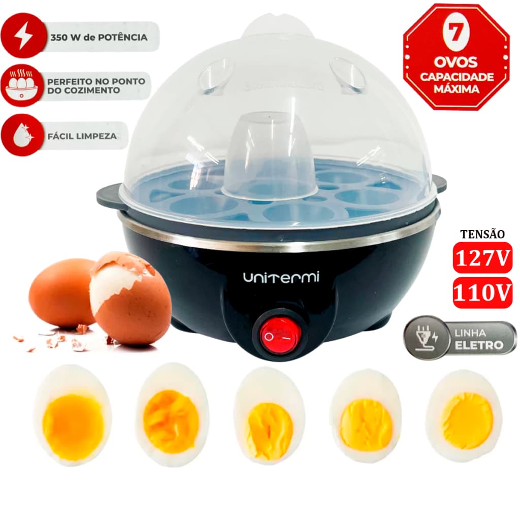 Cozedor de Ovo 7 ovos 127V/110V Elétrico Portátil Cozinha à Vapor rápido ovos cozidos em instante