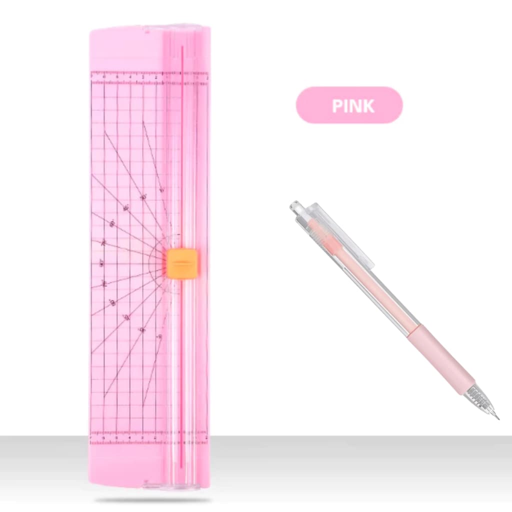 Kit Guilhotina A4 + Caneta Estilete de precisão Ponta retrátil metal - Cortador De Papel Portátil Fácil Manuseio