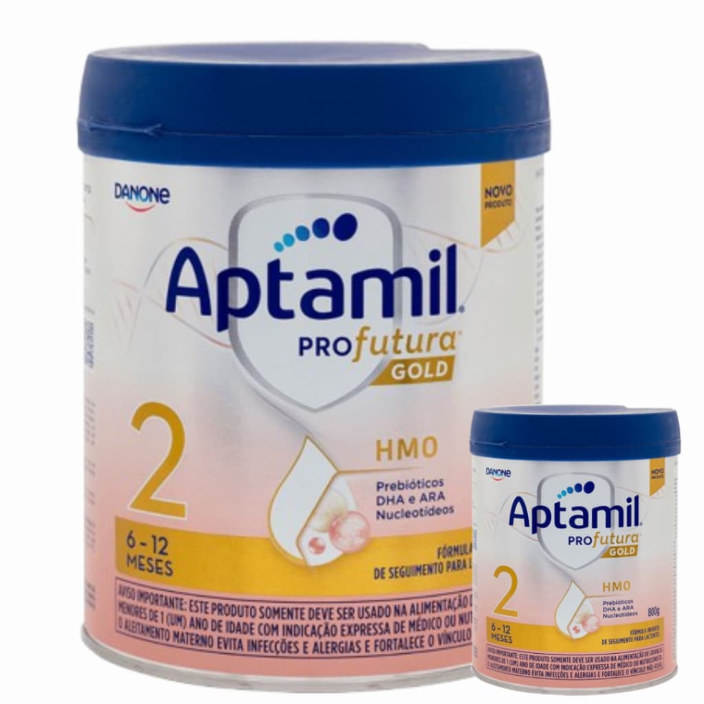 2 Latas - Aptamil PROFUTURA GOLD 2 - Fórmula infantil em pó -Danone 800 g