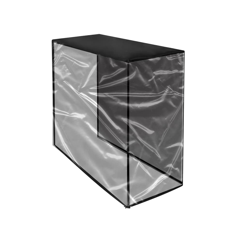 Capa para CPU Aquario Preta Lateral Esquerda e Frente Transparente A53cm L21cm P51cm
