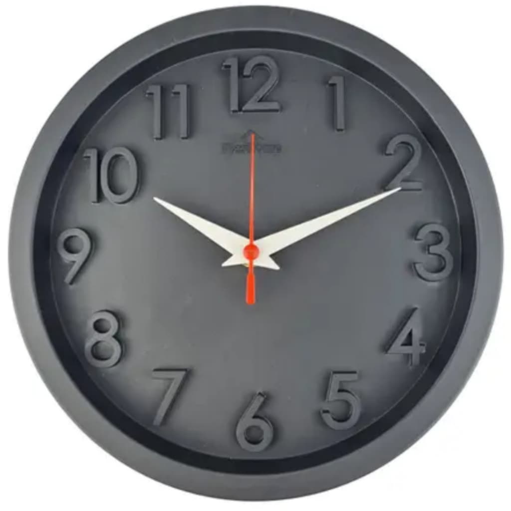 Relogio de Parede 3D Sigma Preto Plashome Escritório Cozinha Sala Com Mecanismo Silencioso