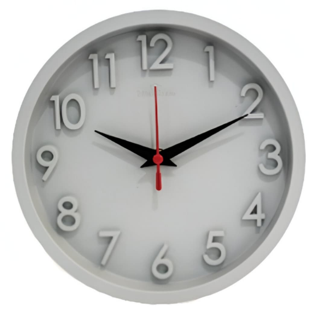 Relogio de Parede 3D Sigma Cinza Plashome Escritório Cozinha Sala Com Mecanismo Silencioso