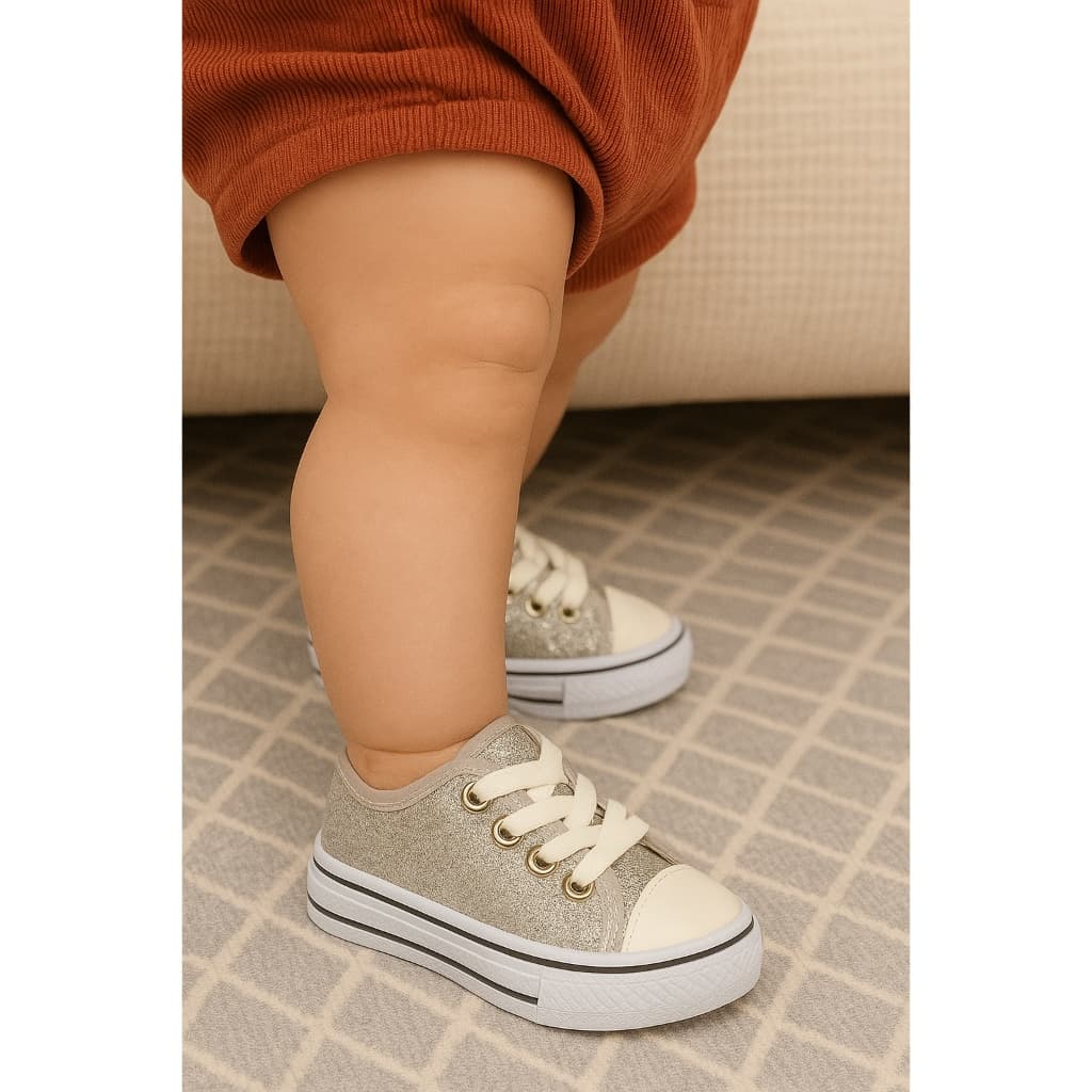 Tênis Infantil Menina Baby Glitter Lançamento Confortável e Estiloso