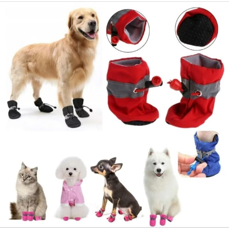 Sapatinho cachorro Bota ajustável Pet cães e Gatos Meia Frio e Calor impermeável Chuva Sol Tênis Calçados e Acessórios