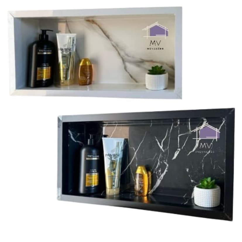 NICHO  DE  PORCELANATO PARA BANHEIRO 60X30 CM DE EMBUTIR NA PAREDE PORTA SHAMPOO