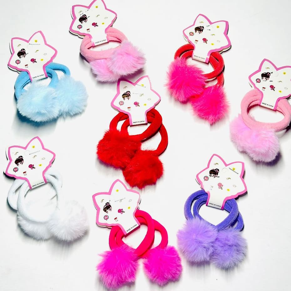 Kit 20 Unidades Xuxinhas Pom Pom o Elástico Scrunchies