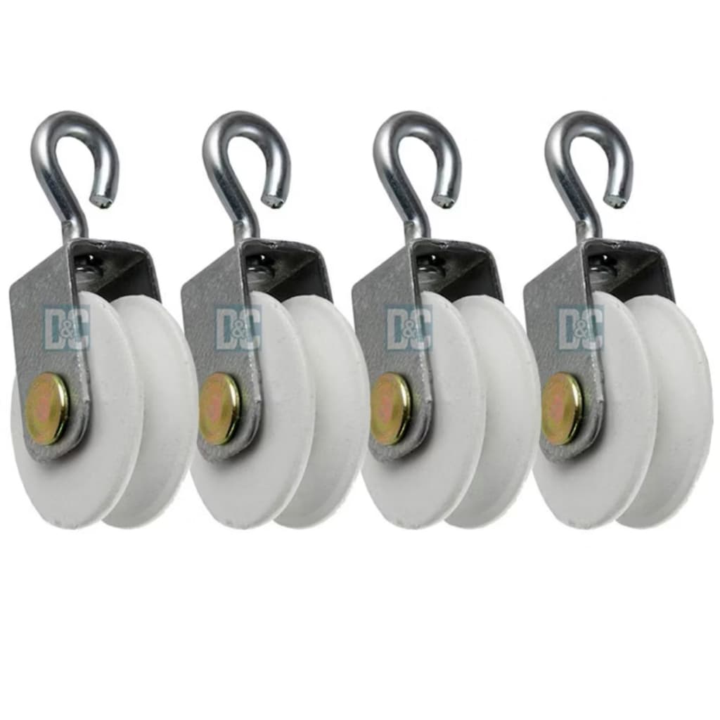 Roldana em Metal 4,5cm Para Varal De Teto Parede Apto Com Gancho Reforçado