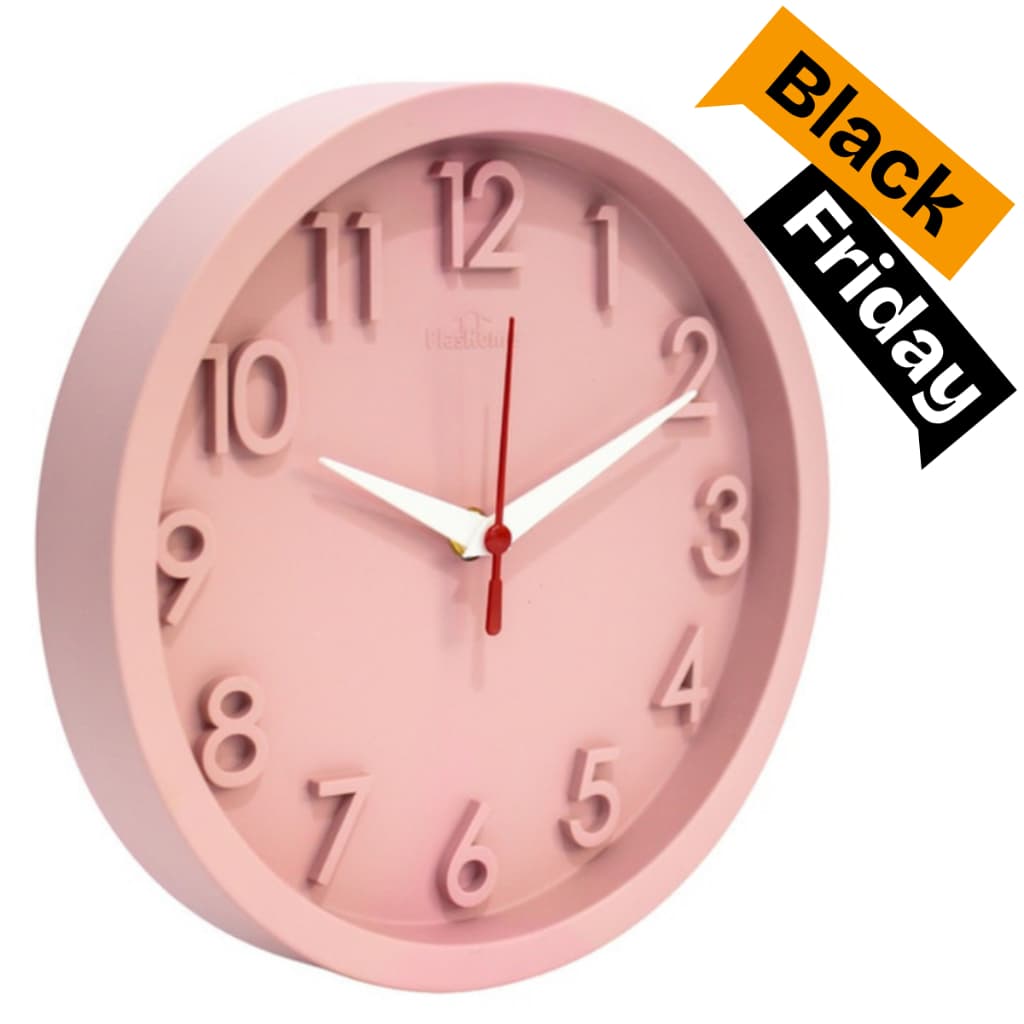 Relógio de Parede Plashome Sigma Silencioso Diversas Cores Para Decoração Escritório Sala Cozinha