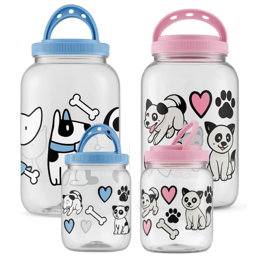 Pote Porta Ração Cachorro Gato Pet 3,6 / 1,7Litros Com Alça