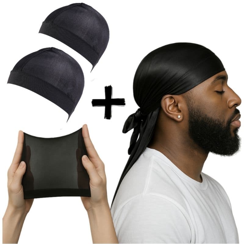 kit 2 Wave cap + 1 Bandana Durag Dureg Touca Waves Dread Trap Rap Cores bandana hip.