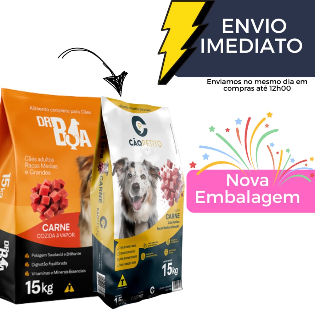 Ração para cães sabor carne Smart Foods 15/30KG CÃOPETITO - Envio imediato