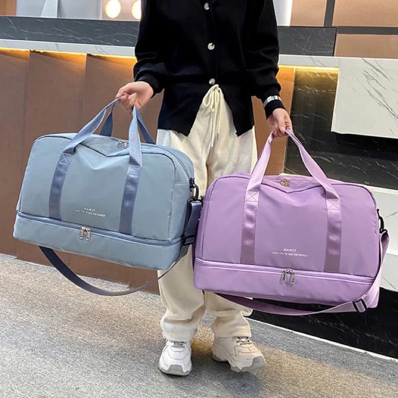 Bolsa de Viagem Grande Capacidade com Compartimento Duplo | Bolsa Academia Esportiva Multifuncional