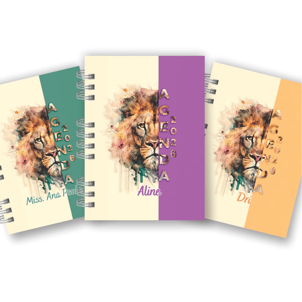 Agenda 2026 Personalizada - Versículos Bíblicos - Capa Dura - Holográfica