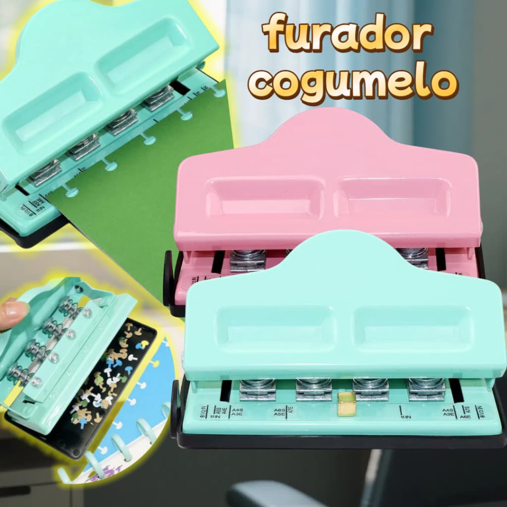 4 Buraco Criativo Cogumelo Hole Perfurador Disco Anel Artesanato Escritóri Ferramenta Cortador De Papel para A3/A4/A5