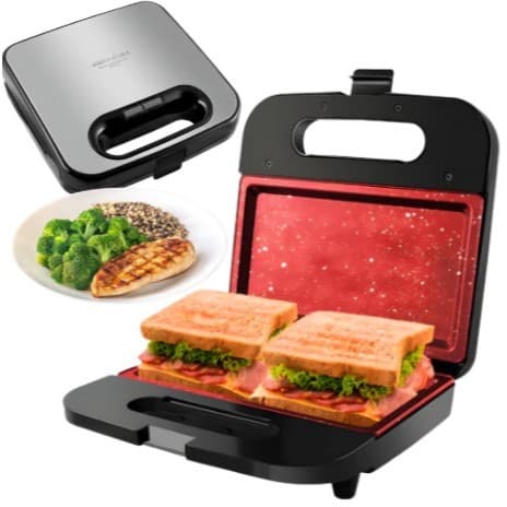 Grill e Sanduicheira Redstone 2 em 1 Britânia Chapa Inox BGR16 Multifunções Churrasqueira Grelha