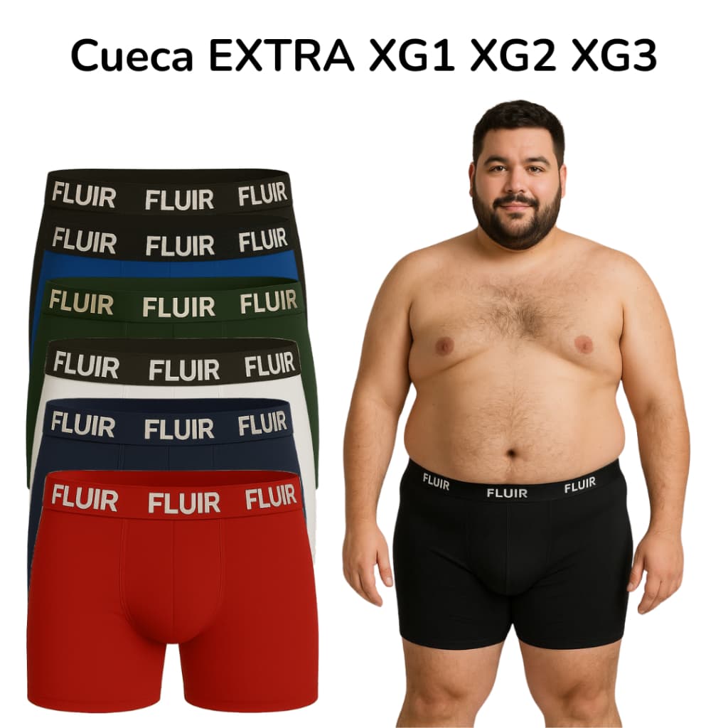 Kit com 5 ou 3 Cuecas Plus Size Masculino Extra Grande Microfibra