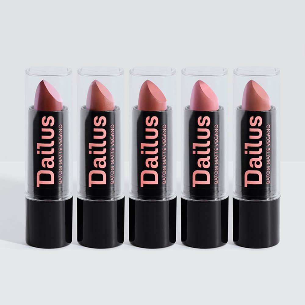 Dailus Batom Cremoso/Matte Efeito Aveludado Vegano Alta Cobertura - Escolha sua Cor