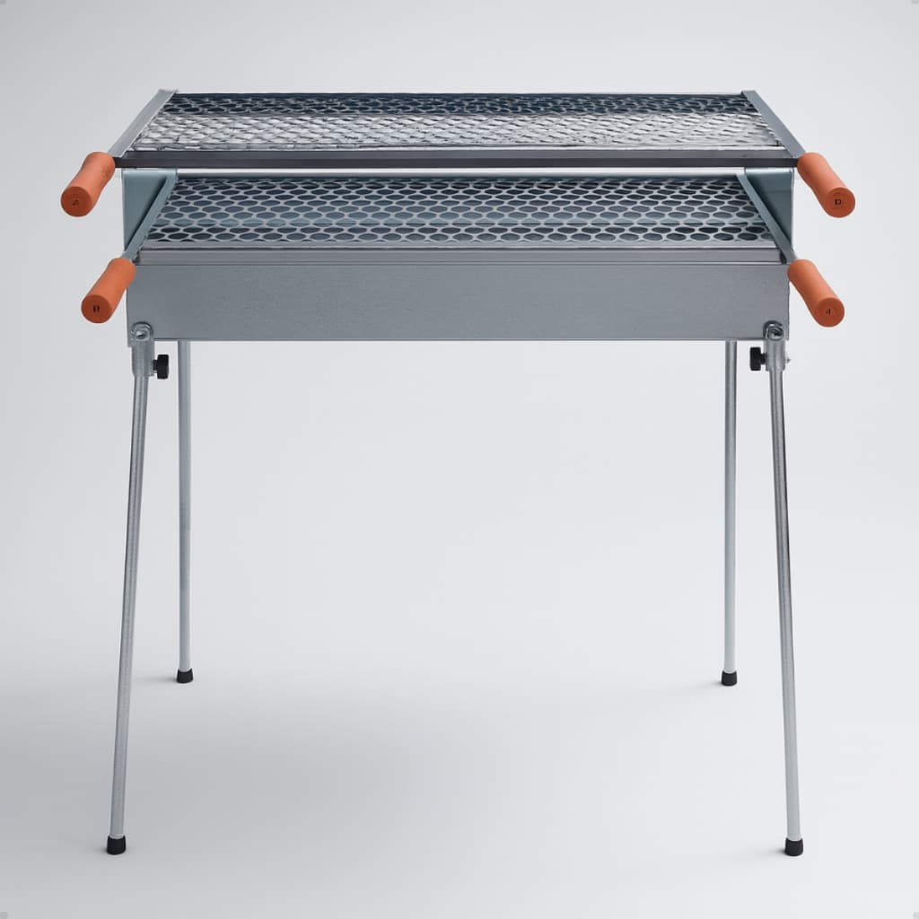 Churrasqueira Espetinho Dupla Galvanizada Desmontavel Carvão