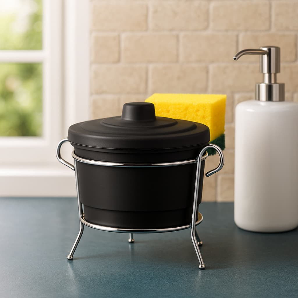 1 Porta sabão e esponja Organizador para cozinha Niquelart Varias cores c/ suporte N313