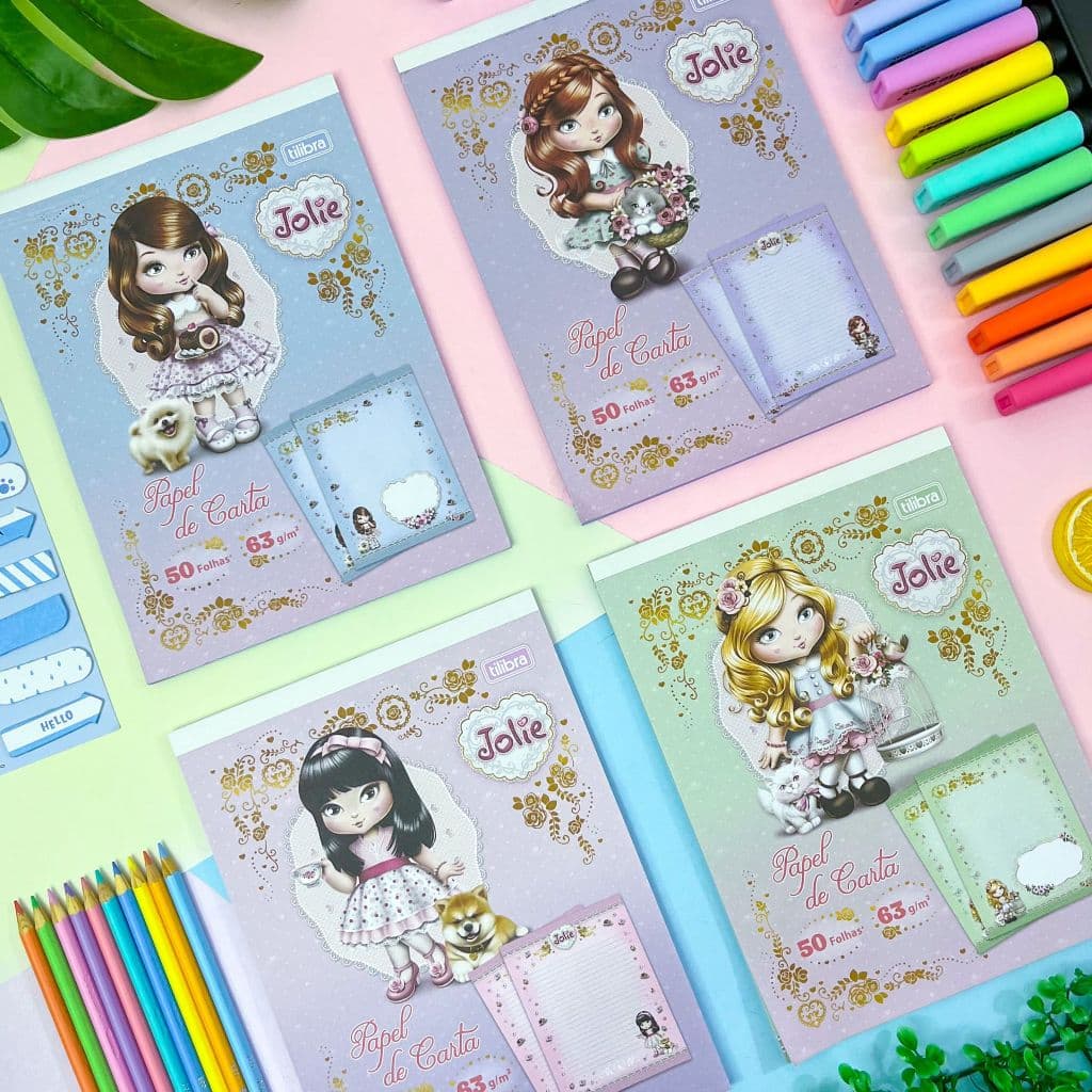 Bloco Papel de Carta Jolie 48 Folhas Pautado 63g/m² 17,7 cm x 24,0 cm - Tilibra