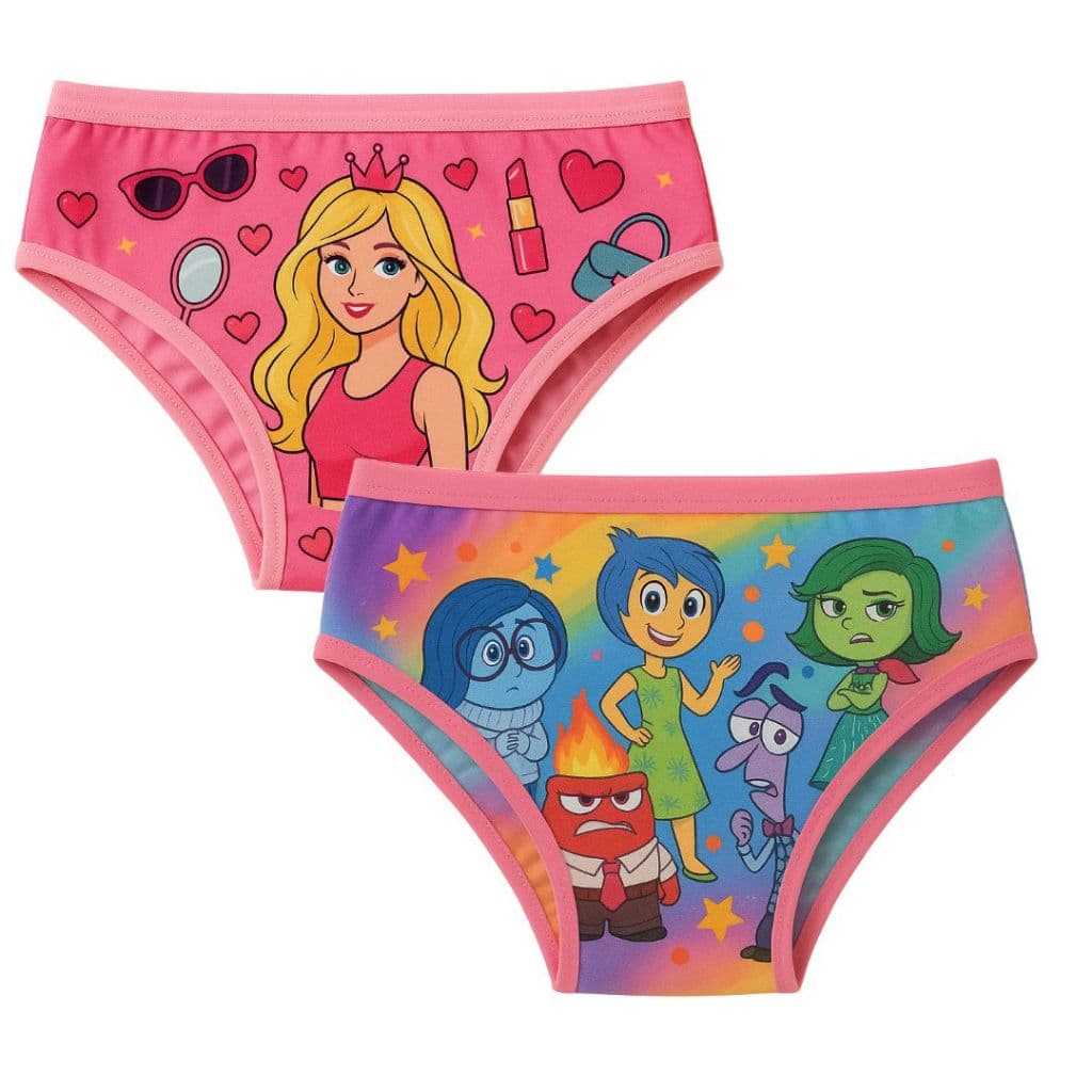 Kit 10 e 5 Calcinha Infantil Meninas Estampa Disney 2 a 9 anos