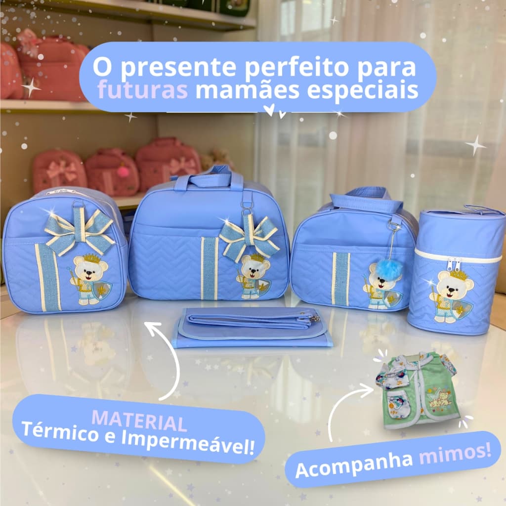 Kit Maternidade Multiuso Completo com 5 peças e Mochila para Bebês