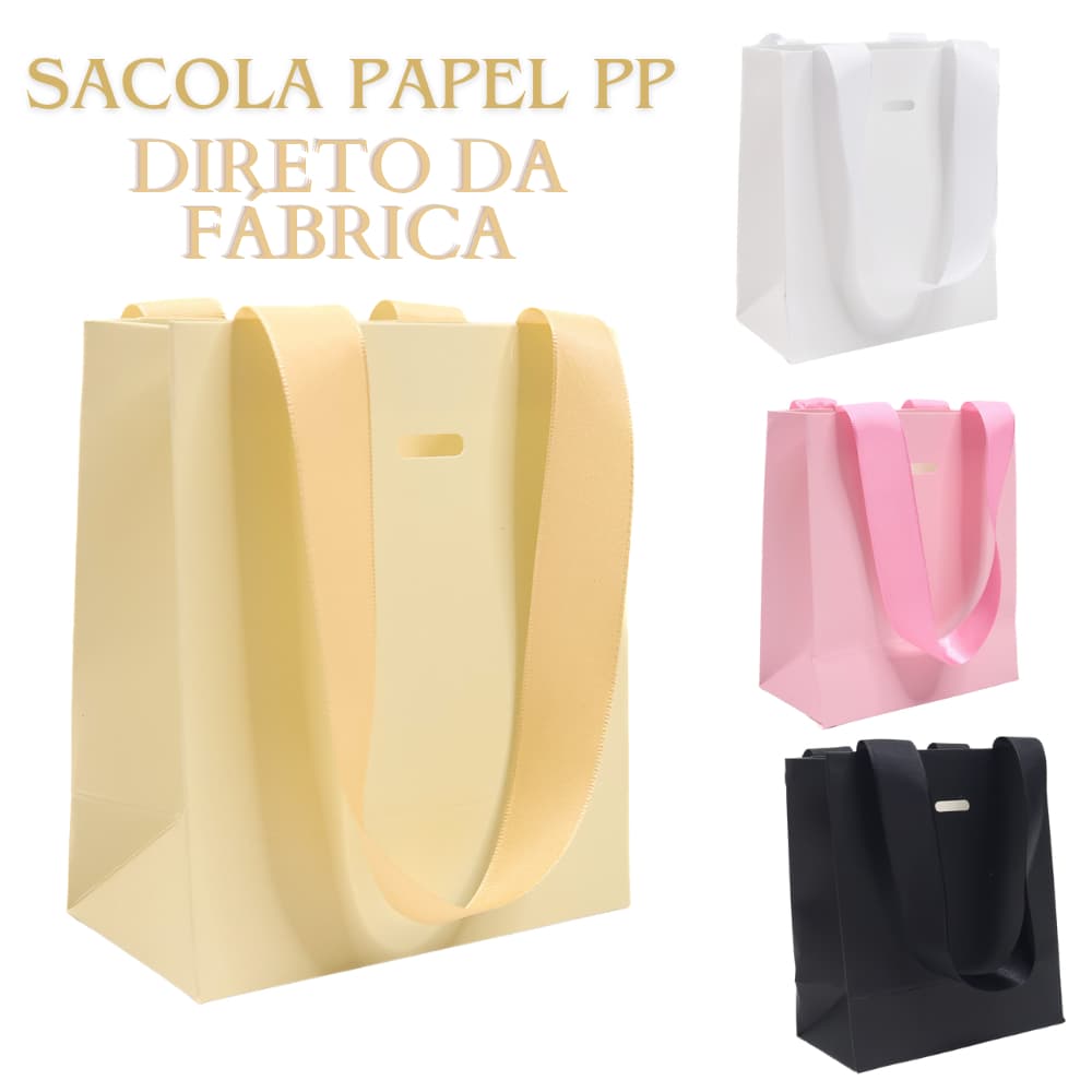 MINI SACOLA PAPEL 225GR  - PP 13X15X7CM 1 UNIDADE