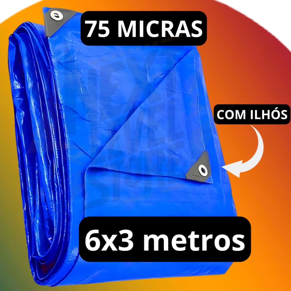 Lona 6x3 Impermeável Piscina Carreta Construção C/ Ilhós Proteção de Móveis Reforma Pintura Mudança