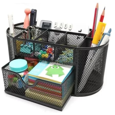 Organizador De Mesa Aramado com gaveta + 8 divisórias (HS-66332)