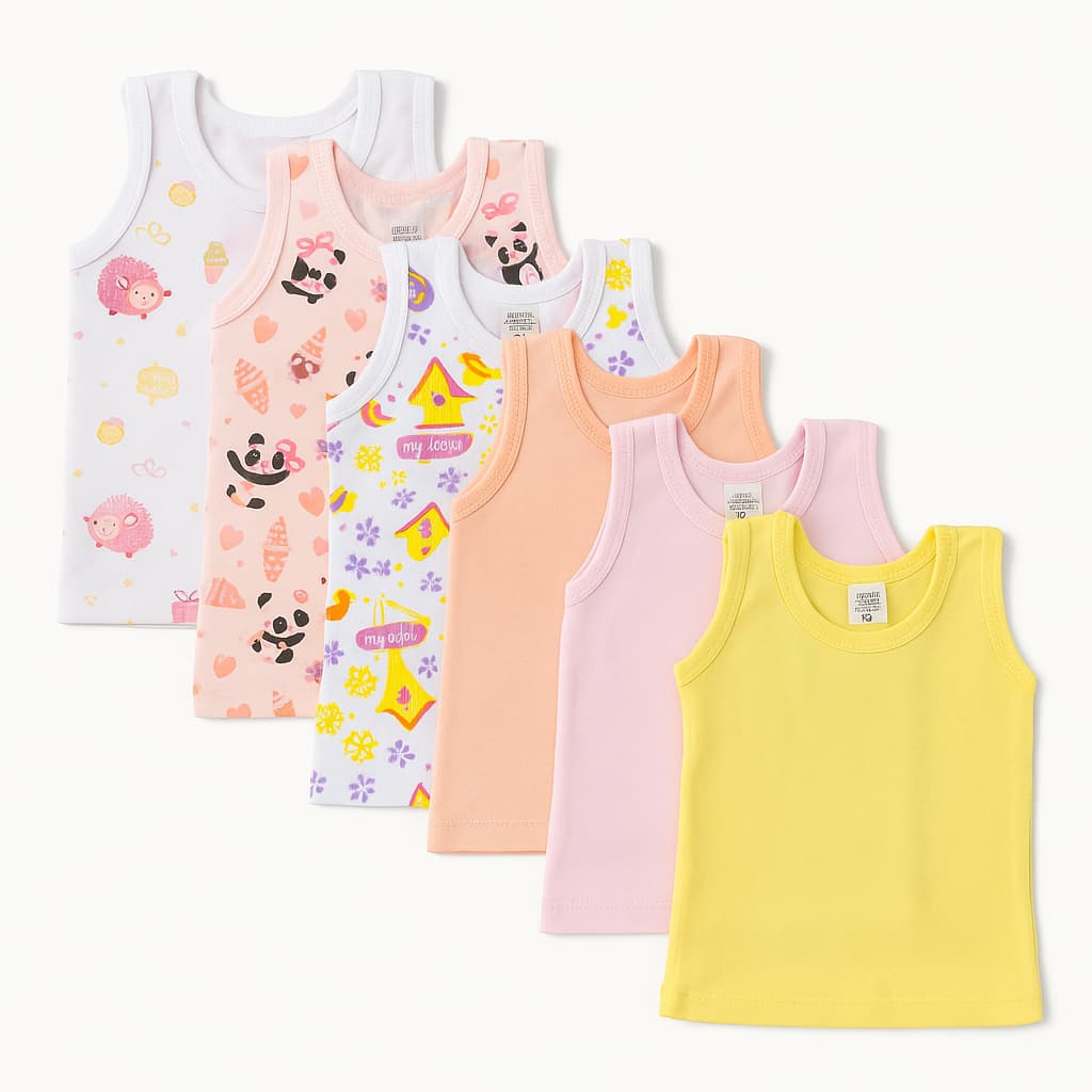 Kit 6 Camisetinha Camiseta Regata Bebe, P, M, G 1 a 3 anos