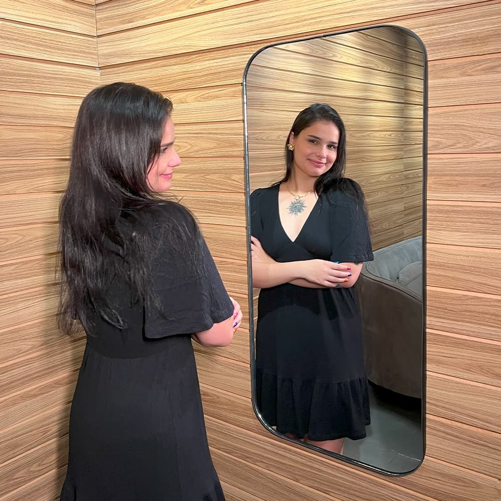 Espelho Organico Decorativo Retangular Grande Moderno Sala Quarto  Banheiro