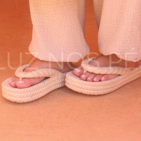 Chinelo Trançado Plataforma Casual