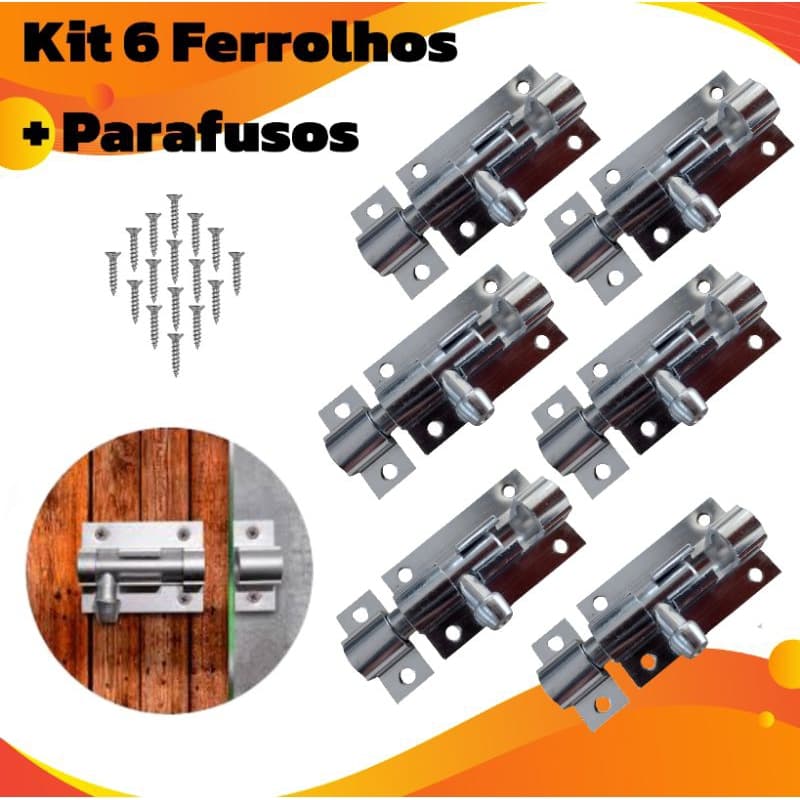 Ferrolho Trinco Fecho Cromado 3 Polegadas Com parafusos Para Portão Janela Portas