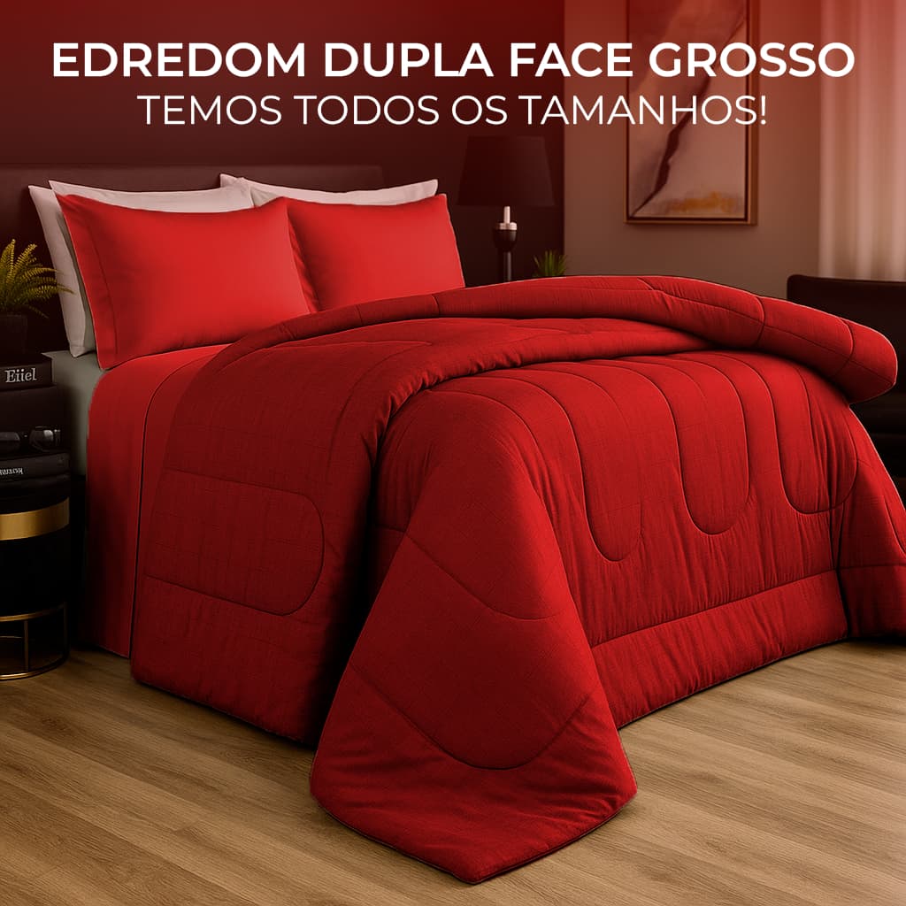 Edredom Dupla Face Grosso 400 Fios Cobertor Macio King Queen Casal Solteiro
