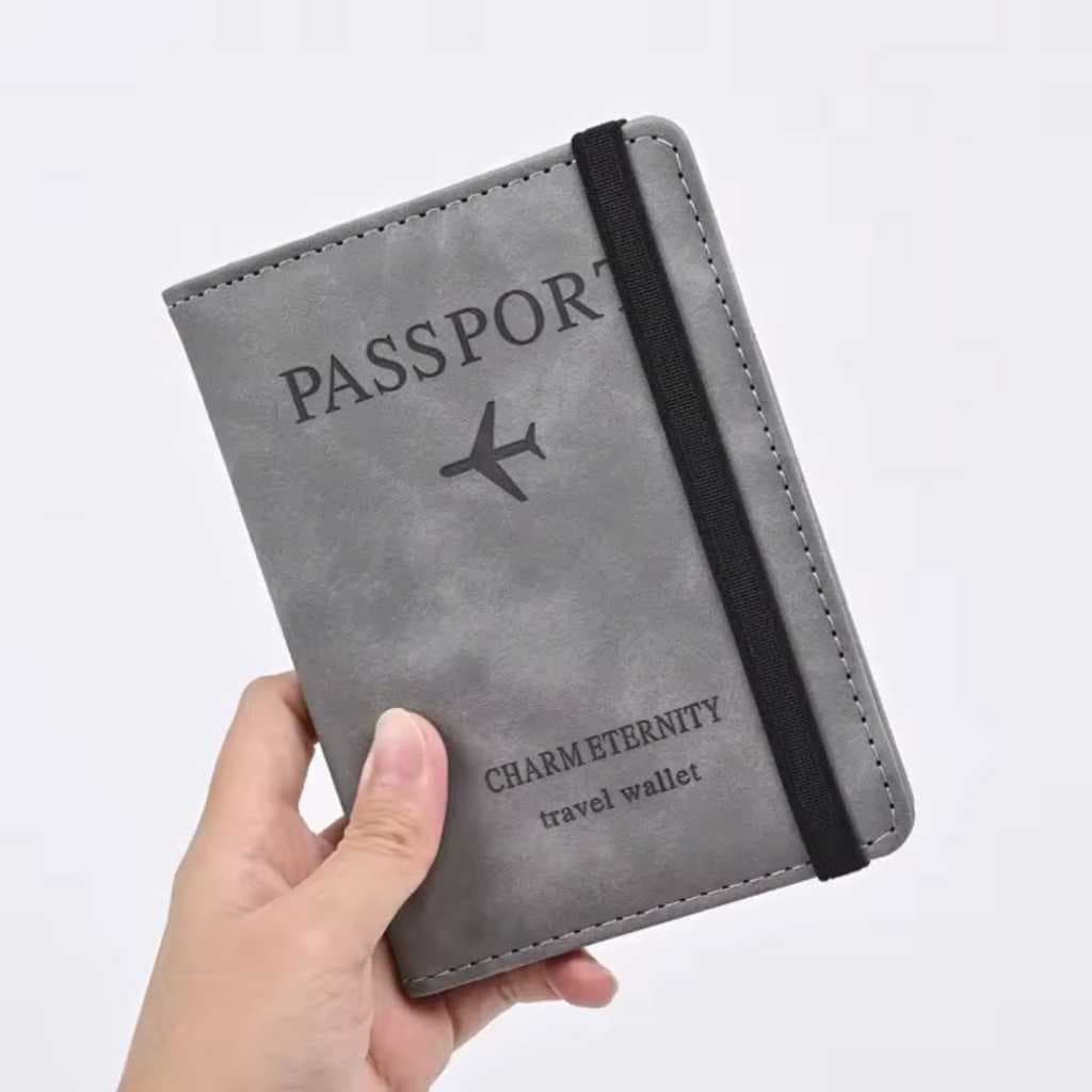 Porta Passaporte para Viagem com Elastico, Proteção RFID, Material Impermeavel 8183 8407